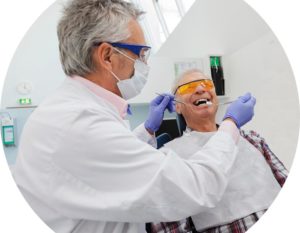 Header image of dentist and patient